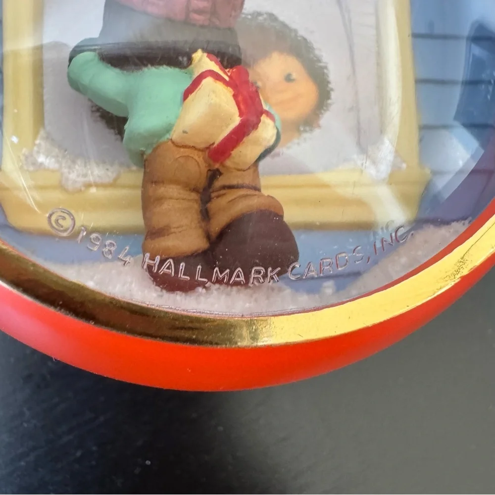 1984 Hallmark Keepsake Christmas Ornament Holiday Friendship Peek Thru Ball